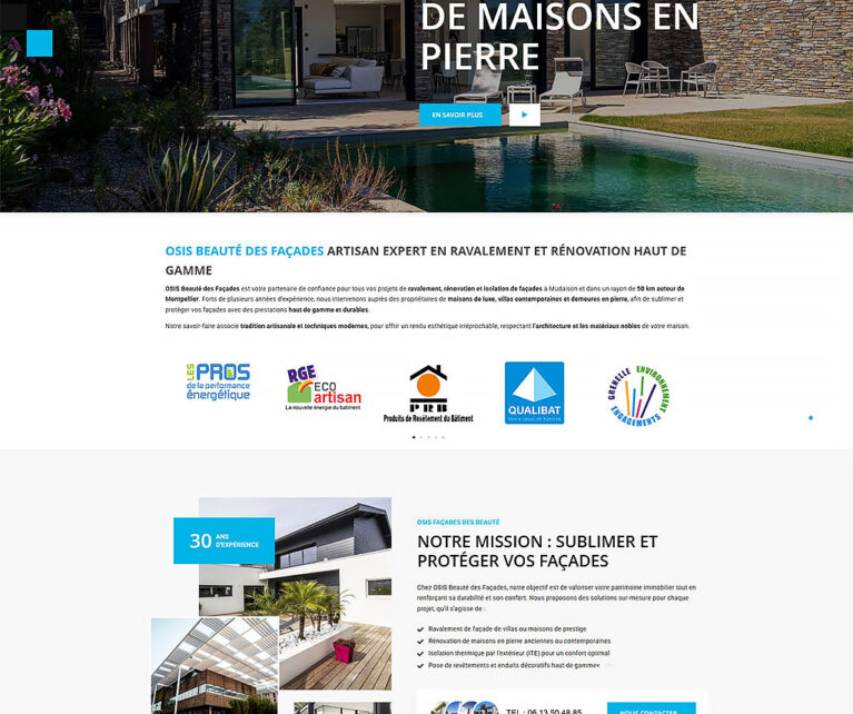 OSIS la beauté des façades projet réalisé par l'agence Panda Marketing Digital