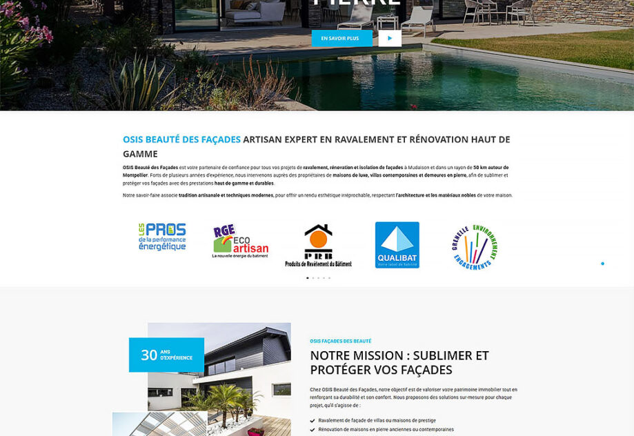 OSIS la beauté des façades projet réalisé par l'agence Panda Marketing Digital