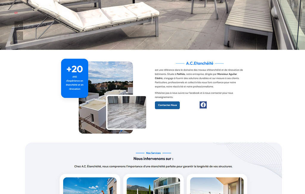 A.C Etanchéité projet réalisé par l'agence Panda Marketing Digital