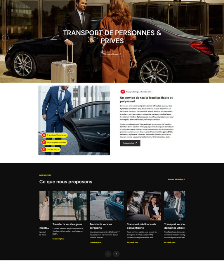 Transport d'Aqui projet réalisé par l'agence Panda Marketing Digital