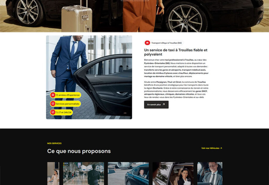 Transport d'Aqui projet réalisé par l'agence Panda Marketing Digital